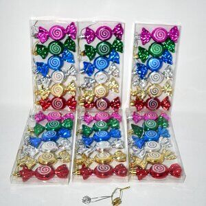 Sratte 36 Pcs Glitter Candy Cane Christmas Ornaments – Plastic Peppermint Tree D